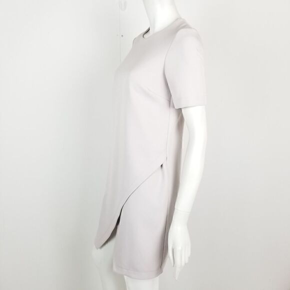 ASOS Light Gray Short Sleeve Shift Dress Size 4 - Picture 4 of 6